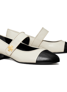 TORY BURCH 汤丽柏琦 宽版拼色玛丽珍低跟芭蕾鞋单鞋女鞋 161779