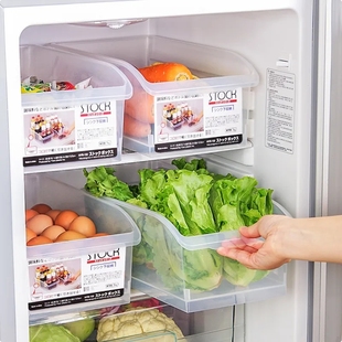 冰箱大号收纳盒抽屉式 冷冻厨房家用食物保鲜储物盒收纳筐塑料盒子