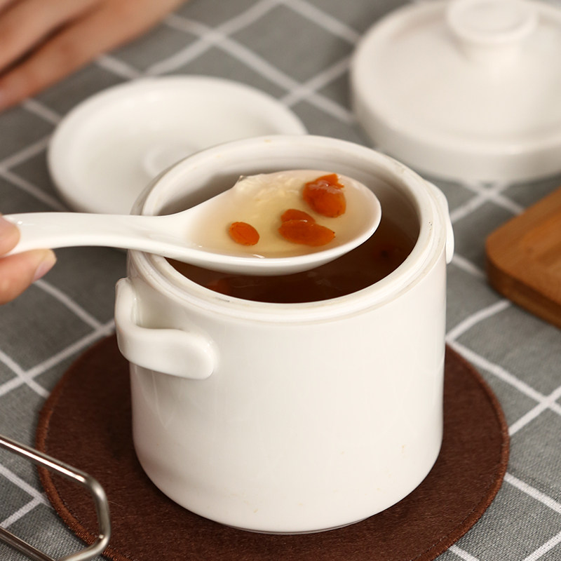 景德镇纯白骨瓷蒸蛋鱼翅炖汤盅隔水带盖小炖盅罐内胆陶瓷燕窝盅碗,厨房/烹饪用具,炖锅/炖煲/汤煲,淘宝优惠券,粉丝福利购,淘宝优惠卷