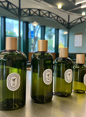 森绿色避光自然风旋盖式乳液替换瓶大容量500ml洗发水护发素浴室