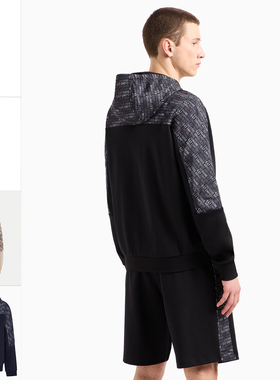 Armani/阿玛尼EA7 男士潮牌开衫连帽外套卫衣 7M000209 AF12660