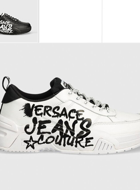 Versace/范思哲VJ 男士潮牌印花真皮低帮休闲鞋 77YA3SF1 ZP328