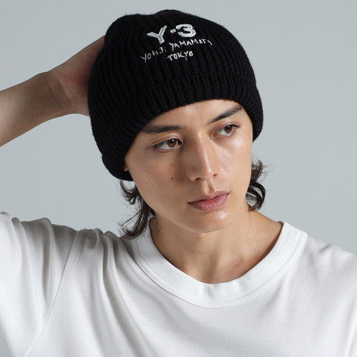 Y-3男士潮牌保纯羊毛暖针织帽子