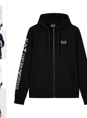 Armani/阿玛尼EA7 男士潮烫金鹰标运动开衫卫衣外套8NPM13 PJ05Z