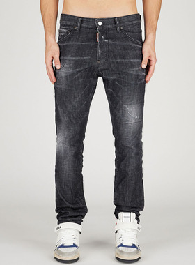 DSQUARED2 D2次方男奢潮修身做旧水洗长裤牛仔裤S74LB1578 S30357