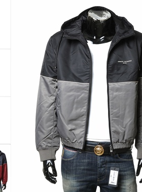 Armani/阿玛尼AX 男士潮拼色保暖棉夹克外套 XM001860 AF16342