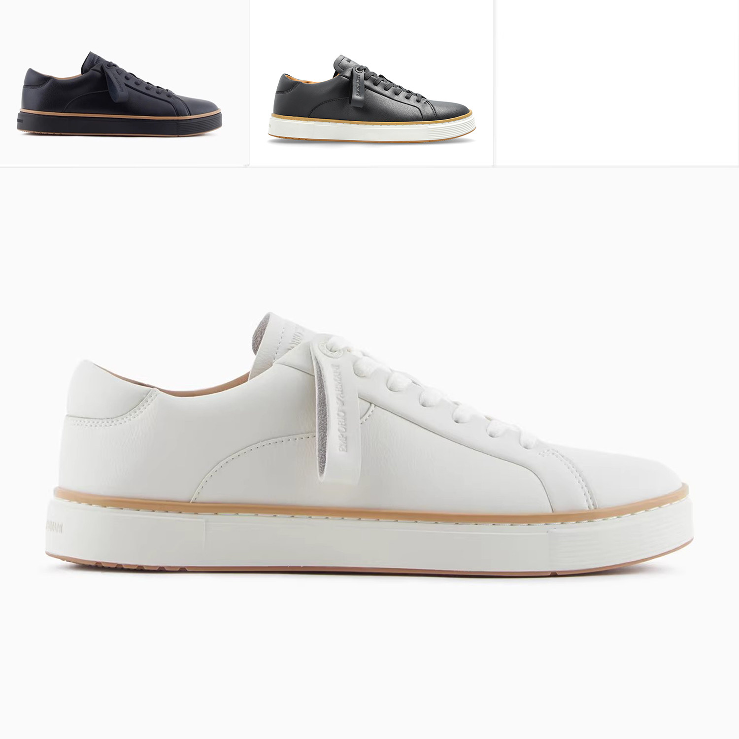 Armani/阿玛尼EA 男士真皮时尚简约低帮休闲鞋 EM003081 AF18228