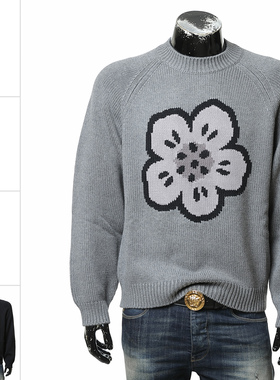 KENZO高田贤三 男士潮牌大红花保暖时尚休闲毛衣 FF65PU7443LA