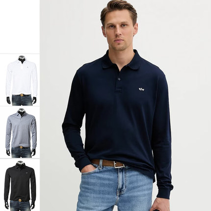 PAUL & SHARK鲨鱼 男士绣标纯棉简约时尚休闲短袖POLO衫 99311003