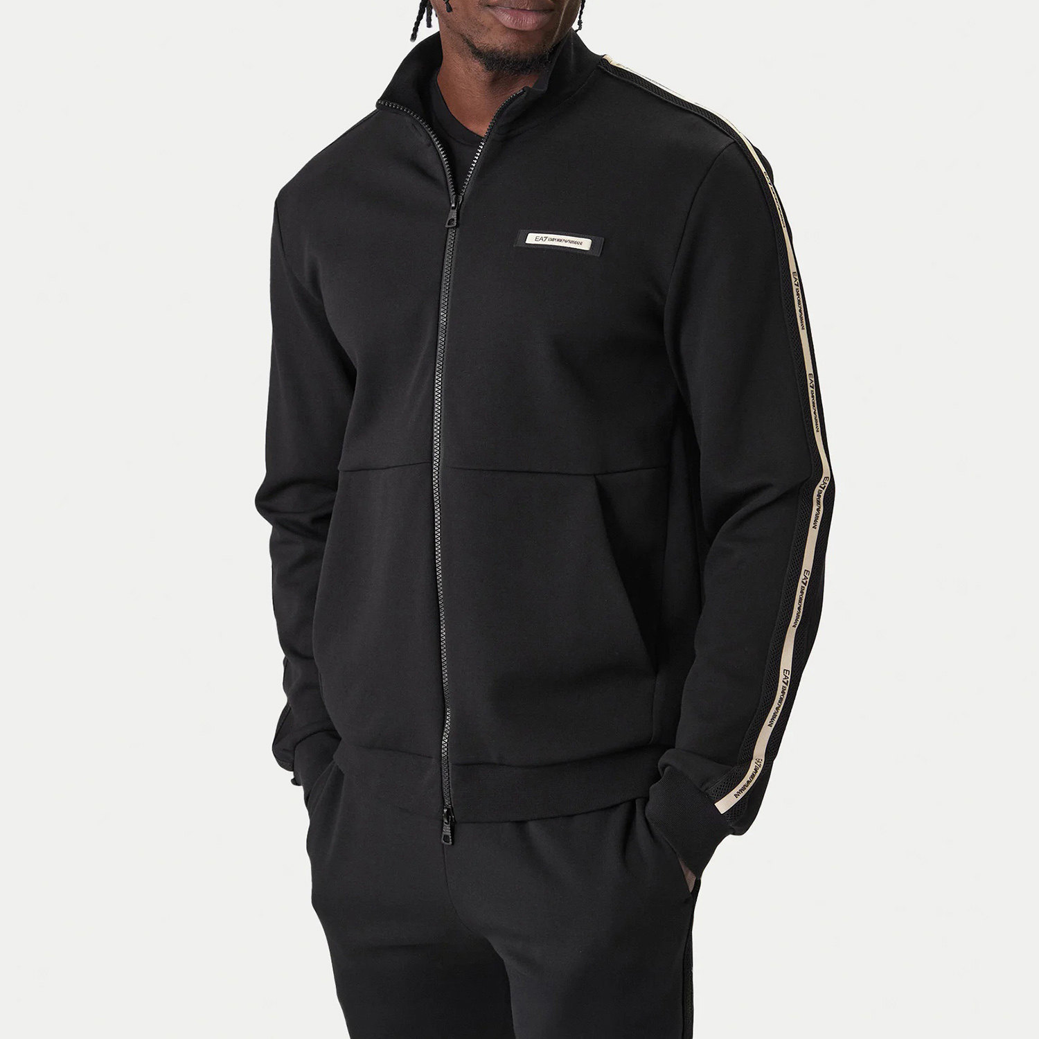 Armani/阿玛尼EA7 男时尚条纹运动开衫外套卫衣 7M001479 AF12660
