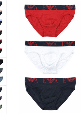 Armani/阿玛尼EA 男士舒适亲肤鹰标3件装三角裤内裤111734 4F715