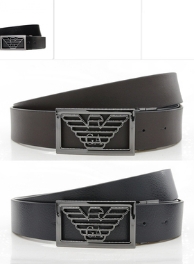 Armani/阿玛尼 EA 男士时尚鹰标2面用真皮皮带 Y4S507 Y134J