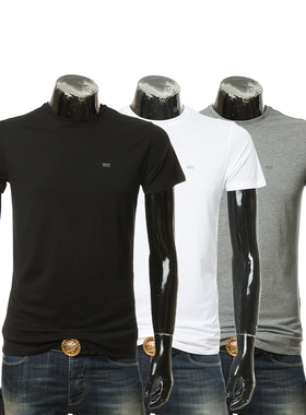 Diesel迪赛 3件装男士时尚纯色圆领短袖T恤上衣 00SPDG 0LIAD