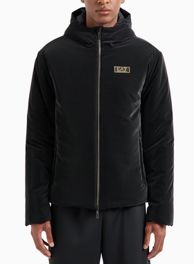 Armani/阿玛尼EA7 男士奢华金标保暖连帽棉夹克 7M000038 AF10347