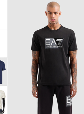 Armani/阿玛尼EA7 男士时尚休闲圆领纯棉短袖T恤 3DPT09 PJ02Z
