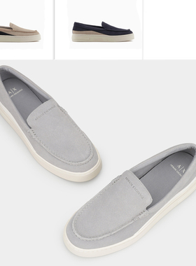 Armani/阿玛尼AX 男士休闲拼色翻毛皮一脚蹬低帮鞋 XUY011 XV868