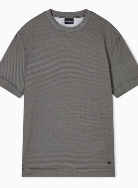 Armani/阿玛尼EA 男士时尚刺绣鹰标圆领短袖T恤 EM004914 AF24857