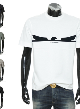 Armani/阿玛尼EA 男士时尚休闲鹰标纯棉短袖T恤EM001015 AF13669
