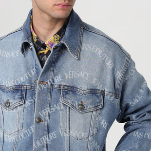 Versace DW009L29 范思哲VJ男潮牌水洗LOGO牛仔外套夹克76GAS400