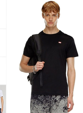 Diesel迪赛 男士潮牌小红标时尚休闲圆领短袖T恤 A14819 0SKAF