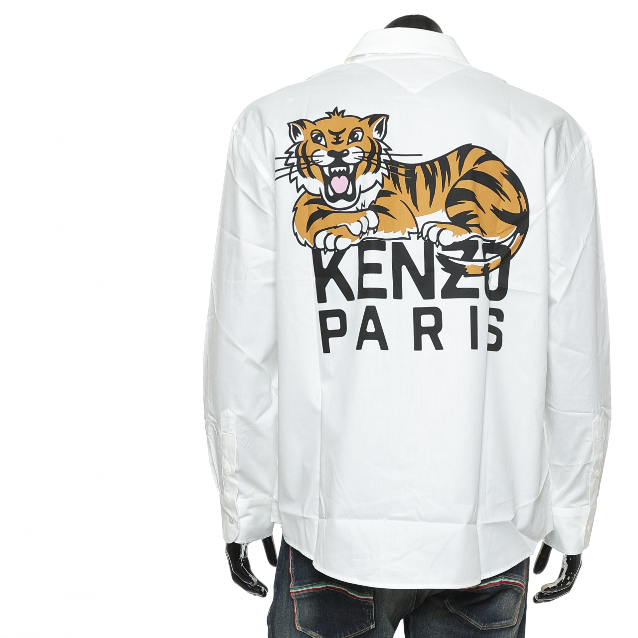 KENZO男士潮牌老虎印花长袖衬衫