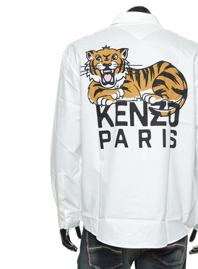 KENZO高田贤三 男士潮牌老虎印花时尚休闲长袖衬衫 FF55CH4299P3