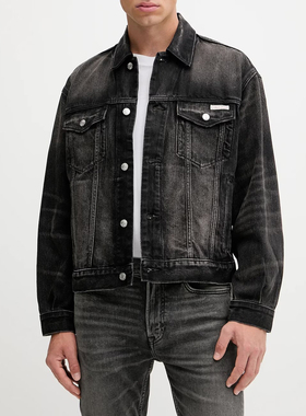 Calvin Klein Jeans CK 男士宽松做旧水洗牛仔夹克外套LV04RD707G