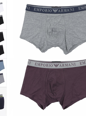 Armani/阿玛尼EA 男士鹰标2件装时尚舒适四角内裤 111769 4F720