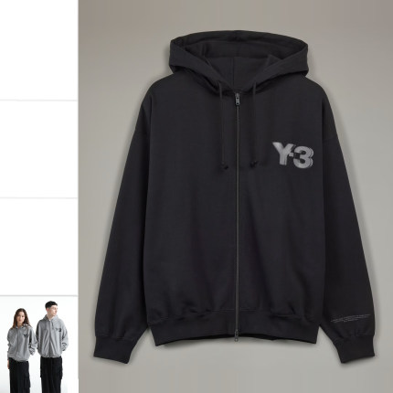 Y3 Y-3 正品 男士时尚休闲潮牌开衫连帽外套上衣卫衣 JE9278