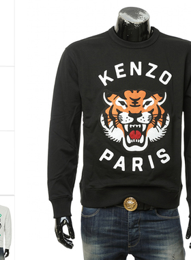 KENZO高田贤三 男士时尚潮牌经典虎头纯棉长袖T恤 FE68SW1064MF