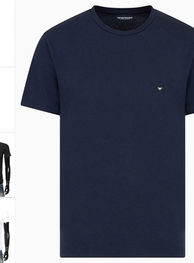 Armani/阿玛尼EA 男士鹰标修身弹力时尚短袖T恤 EM000379 AF10785