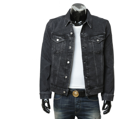 CK男士修身做旧水洗牛仔夹克外套