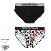 EM000250 Armani AF10798 鹰标2件装 休闲三角内裤 阿玛尼EA 男士