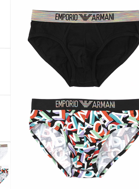 Armani/阿玛尼EA 男士鹰标2件装休闲三角内裤 EM000250 AF10798