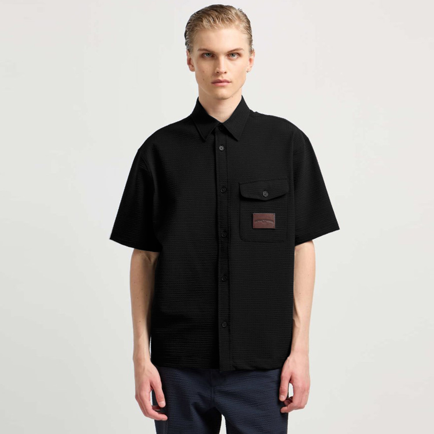 Armani/阿玛尼EA 男士时尚休闲宽松短袖衬衫 EM003410 AF18781