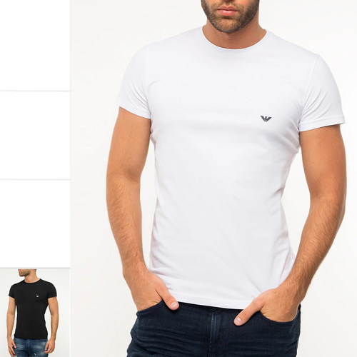 阿玛尼男鹰标修身弹力打底T恤