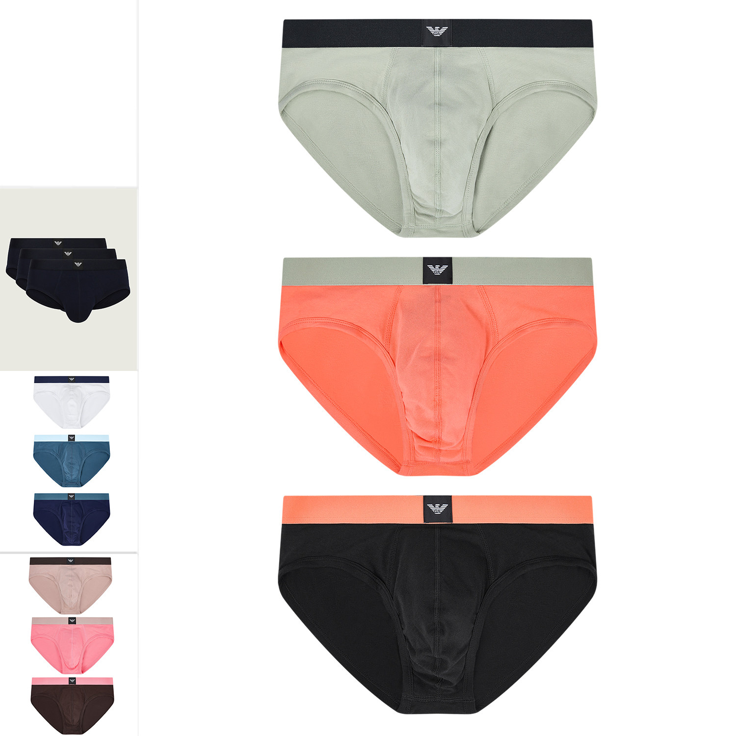 Armani/阿玛尼EA 男士鹰标3件装弹力三角内裤 EM002154 AF20673