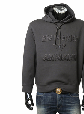 Armani/阿玛尼 EA 男士时尚鹰标连帽套头卫衣 EM001121 AF10013