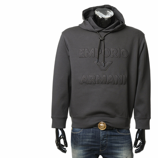 Armani/阿玛尼EA 男士时尚鹰标连帽套头卫衣 EM001121 AF10013