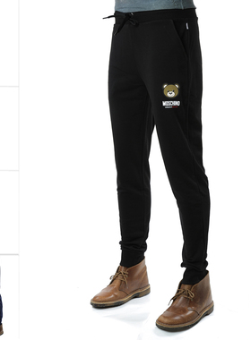 moschino/莫斯奇诺男士时尚潮牌经典小熊运动休闲裤 A6890 4409