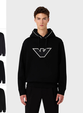 Armani/阿玛尼EA 男士潮牌时尚鹰标套头连帽卫衣 6R1ME5 1JHSZ