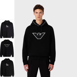 阿玛尼EA 6R1ME5 男士 鹰标套头连帽卫衣 1JHSZ 潮牌时尚 Armani