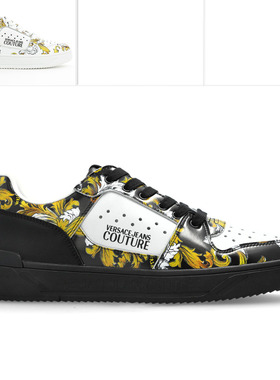 Versace/范思哲VJ 男士奢潮巴洛克印花真皮休闲鞋78YA3SJ4 ZPB16