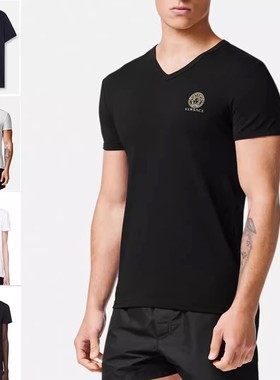 Versace/范思哲男士时尚奢华烫金美杜莎短袖T恤AUU01005 1A10011