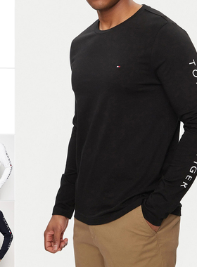 Tommy Hilfiger 汤米·希尔费格 男士字母长袖圆领T恤 MW0MW09096