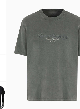 Armani/阿玛尼AX 男士奢潮做旧圆领纯棉短袖T恤 XM000567 AF13357