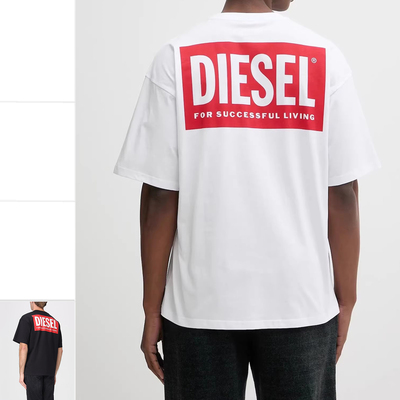 迪赛男士潮牌大LOGO纯棉短袖T恤