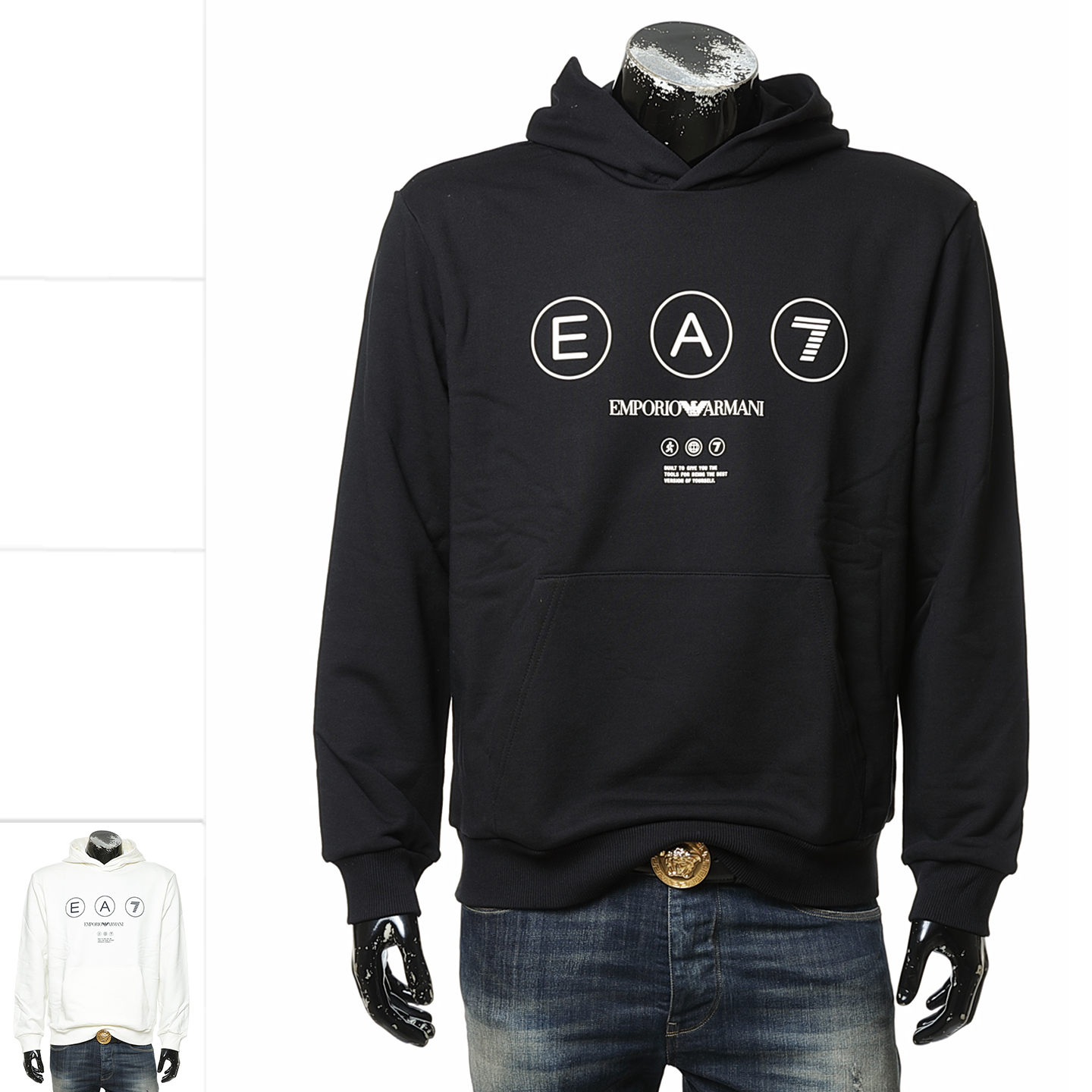 阿玛尼男士时尚鹰标连帽套头卫衣