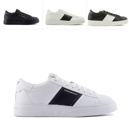 Armani/阿玛尼EA 男士时尚休闲低帮鹰标真皮小白鞋 X4X570 XN840