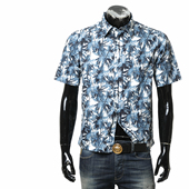 阿玛尼AX男士 XM001240 时尚 衬衫 AF14869 水墨印花纯棉短袖 Armani